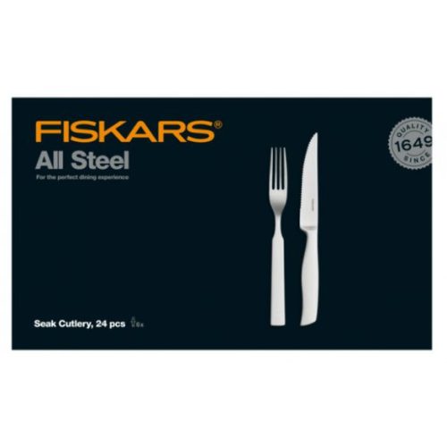 FISKARS ALL STEEL STEAK EVŐESZKÖZ KÉSZLET (24 RÉSZES)