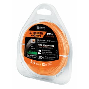   Fűkasza Damil Üvegszálas Belsővel 2,4 mm x 12-78 m Truper Négyszögletes Alakú