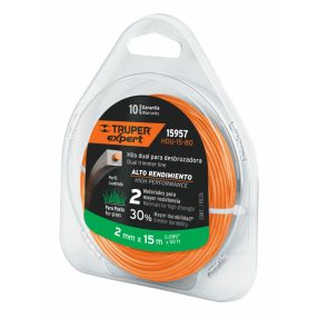   Fűkasza Damil Üvegszálas Belsővel 2,0 mm x 15 m Truper Négyszögletes Alakú