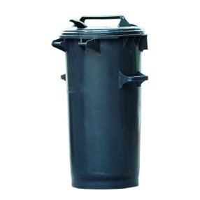 Szemetes Kuka 50 L Fekete Kerek Műanyag