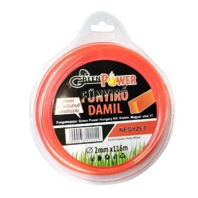   Fűkasza Damil 2,7 mm x 62 m Green Power Választható Alakkal